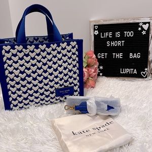 Kate Spade Manhattan Modernist Hearts Jacquard Small tote